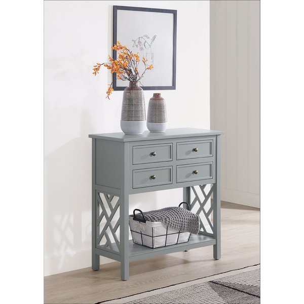 Alaterre Furniture 32 W, 14 L, 32 H, Pine with Composite Wood Top, Gray ANCT1040